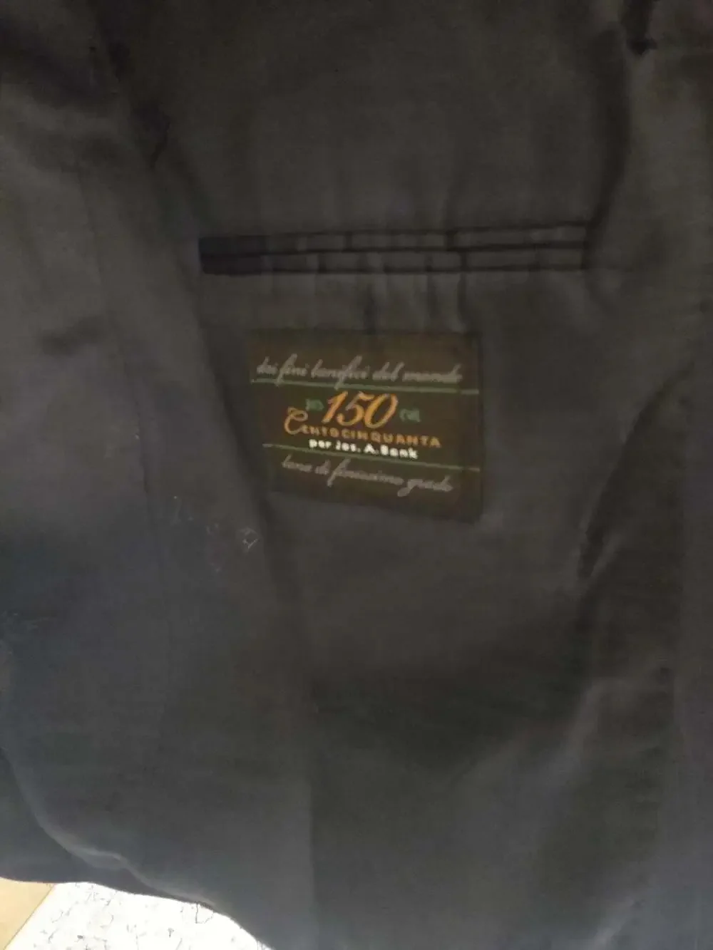 Jos. A. Bank Centocinquanta 150 Wool Navy Blue Two-Button Blazer